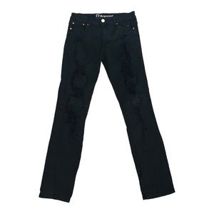 ARGONAUT WOMEN’S BLACK DESTROYED JEANS SIZE 32 X 32 ULTRA SLIM
